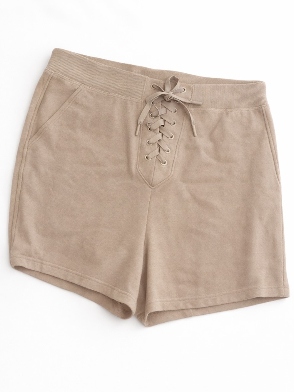Victoria's Secret Taupe Lace-Up High-Waist Shorts - Picture 2 of 5